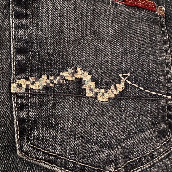 7 For All Mankind Denim Jeans Women Dojo Flared Mid Rise Pants Wide Leg Y2k - Picture 6 of 16